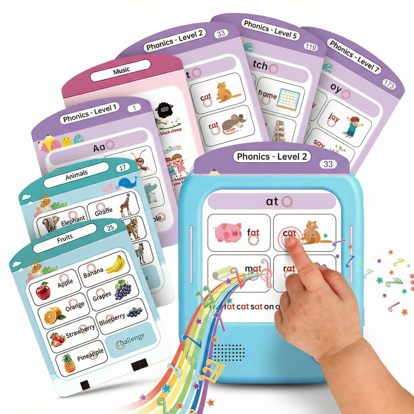 QuTZ Talking Flash Cards, Phonics Flash Cards, Learn to Read with 246 Pages, 29+ Themes, 1200+ Words & Fun Facts, 700+ Interactive Games, Toddler Learning Toys for 2-6 Year Old, 272 Pages