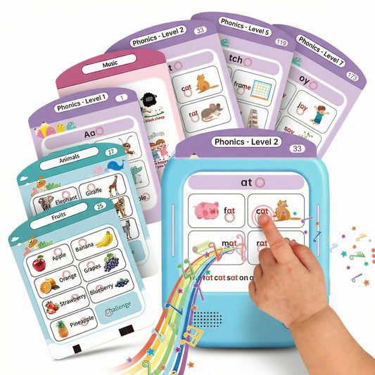 QuTZ Talking Flash Cards, Phonics Flash Cards, Learn to Read with 246 Pages, 29+ Themes, 1200+ Words & Fun Facts, 700+ Interactive Games, Toddler Learning Toys for 2-6 Year Old, 272 Pages