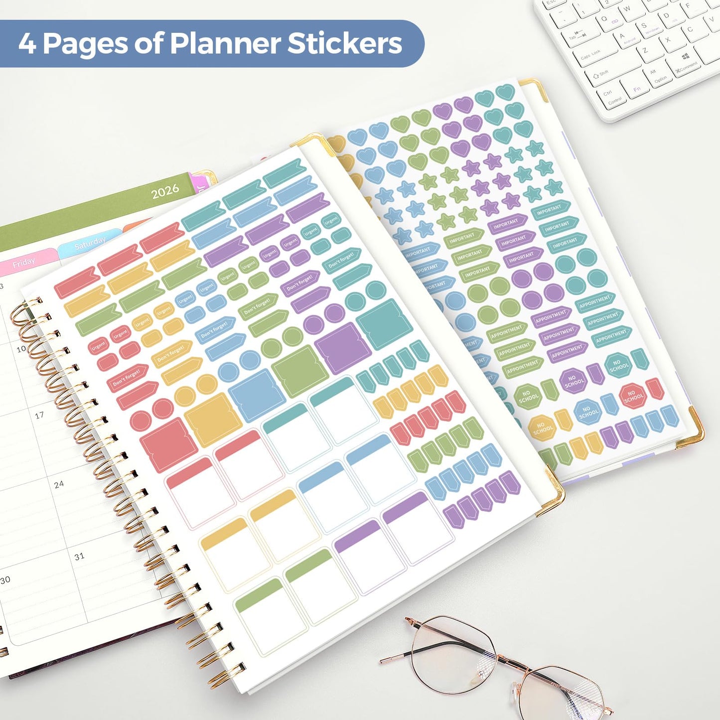 SKYDUE Teacher Planner 2026-2027 Academic Year, 8.5" x 11" Deluxe Teacher Lesson Planner with Monthly Tabs & Stickers, Lesson Plan Book 26-27, Tree of Life