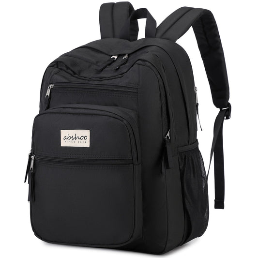 abshoo 34L Large Backpack for School Water Resistant Women Men Bookbag For College, Middle High School, Travel (Black)