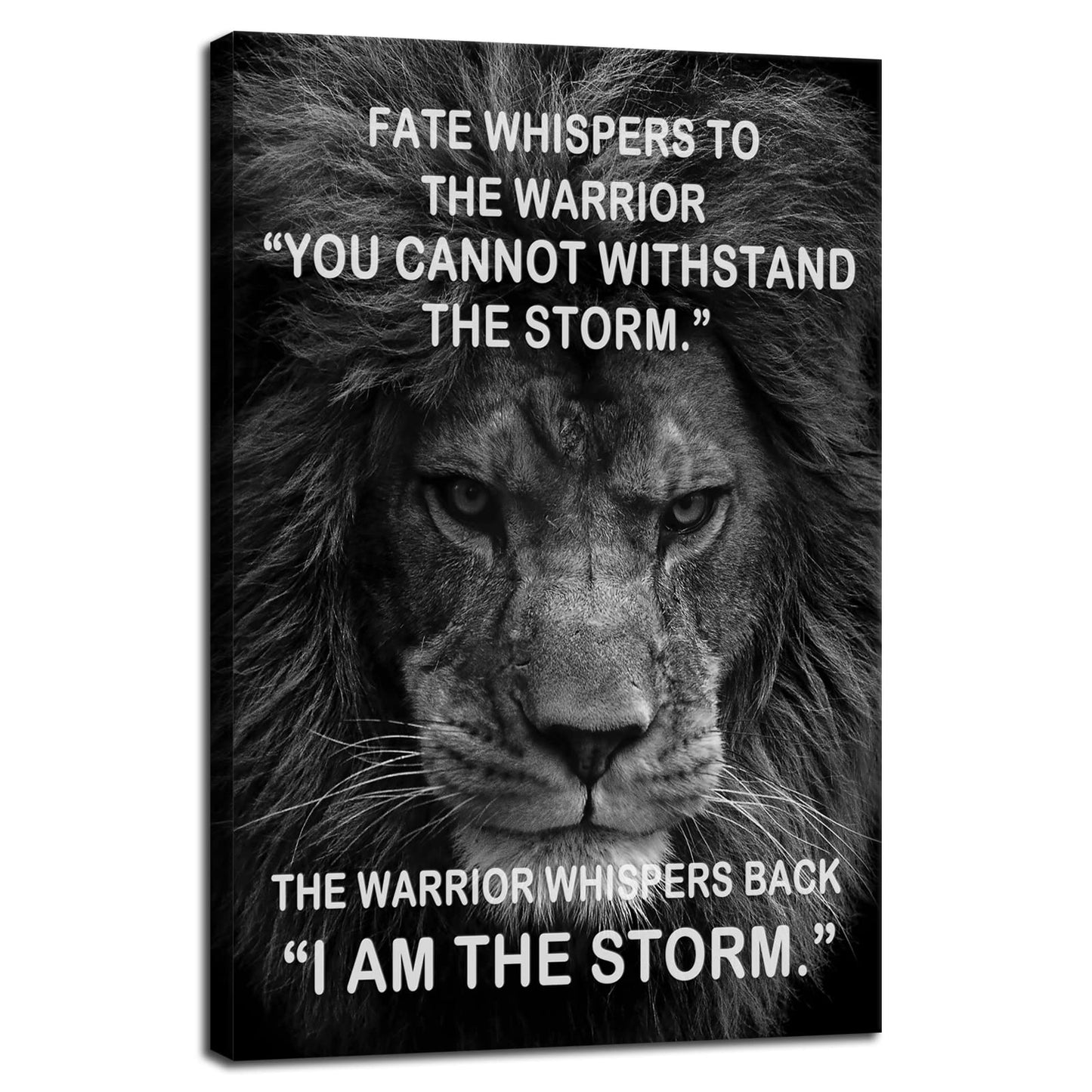WYJZDZQ8 Lion Inspirational Canvas Office Print Wall Art Animal Motivational Picture Inspiring Animal Poster Painting Modern Artwork for Home Bedroom Living Room Office Decor Frame[12''W X 18''H]