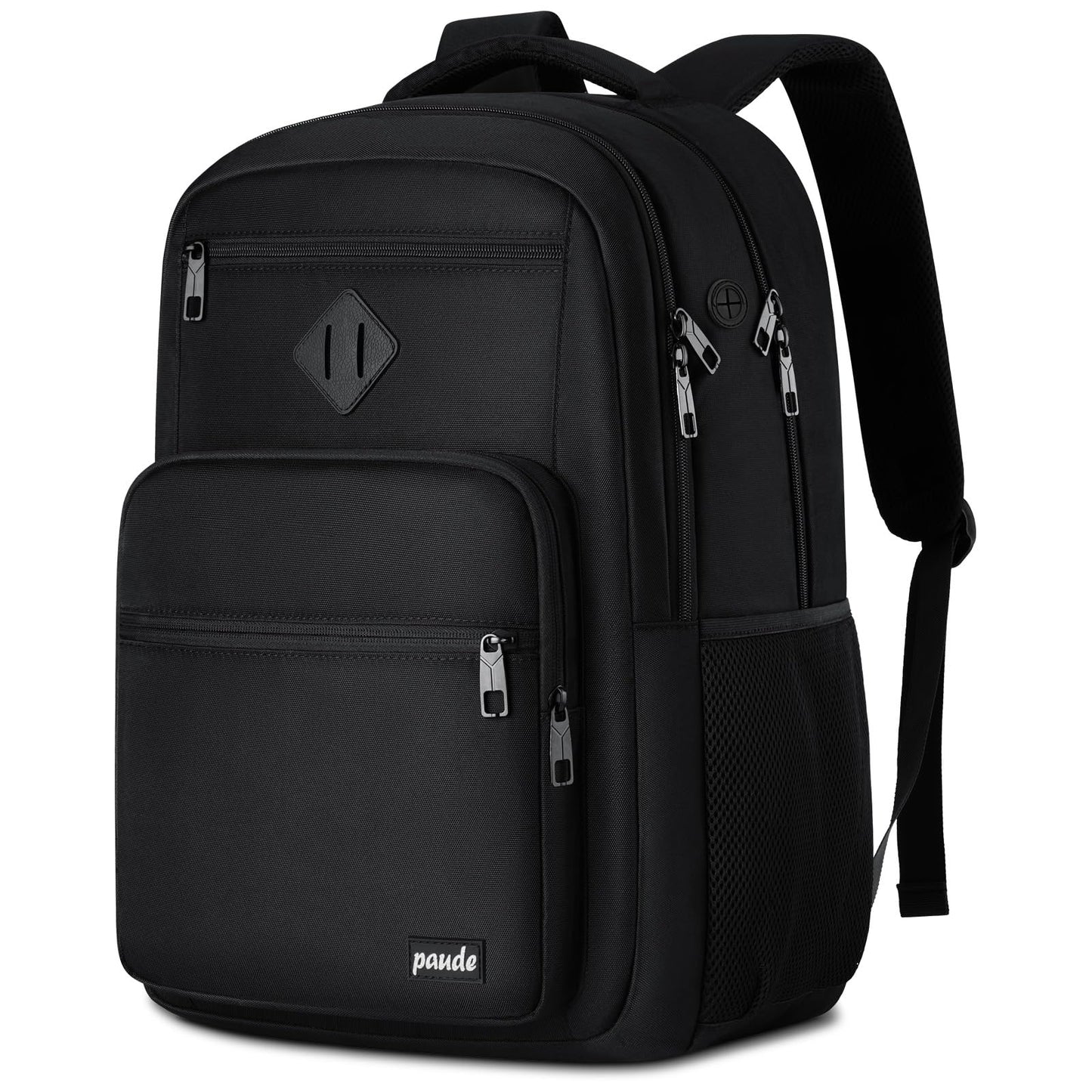 Paude Black Backpack,School Backpack for Teens Adults Laptop Bookbag for High School College Students Back Pack for Work