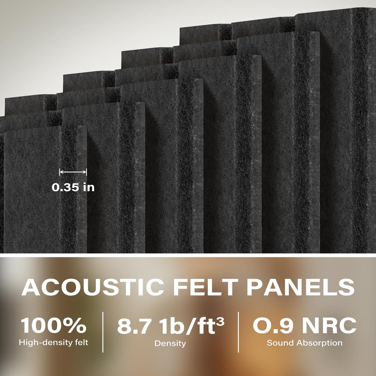 Large Felt Bulletin Board，47.2" x 35.4" 12 Pack Cork Board Alternative for Walls,Felt Wall Tiles for Office & Home Decor,Pin Board with 30 Pcs Pushpins and 72 Adhesive Tabs-Charcoal Gray