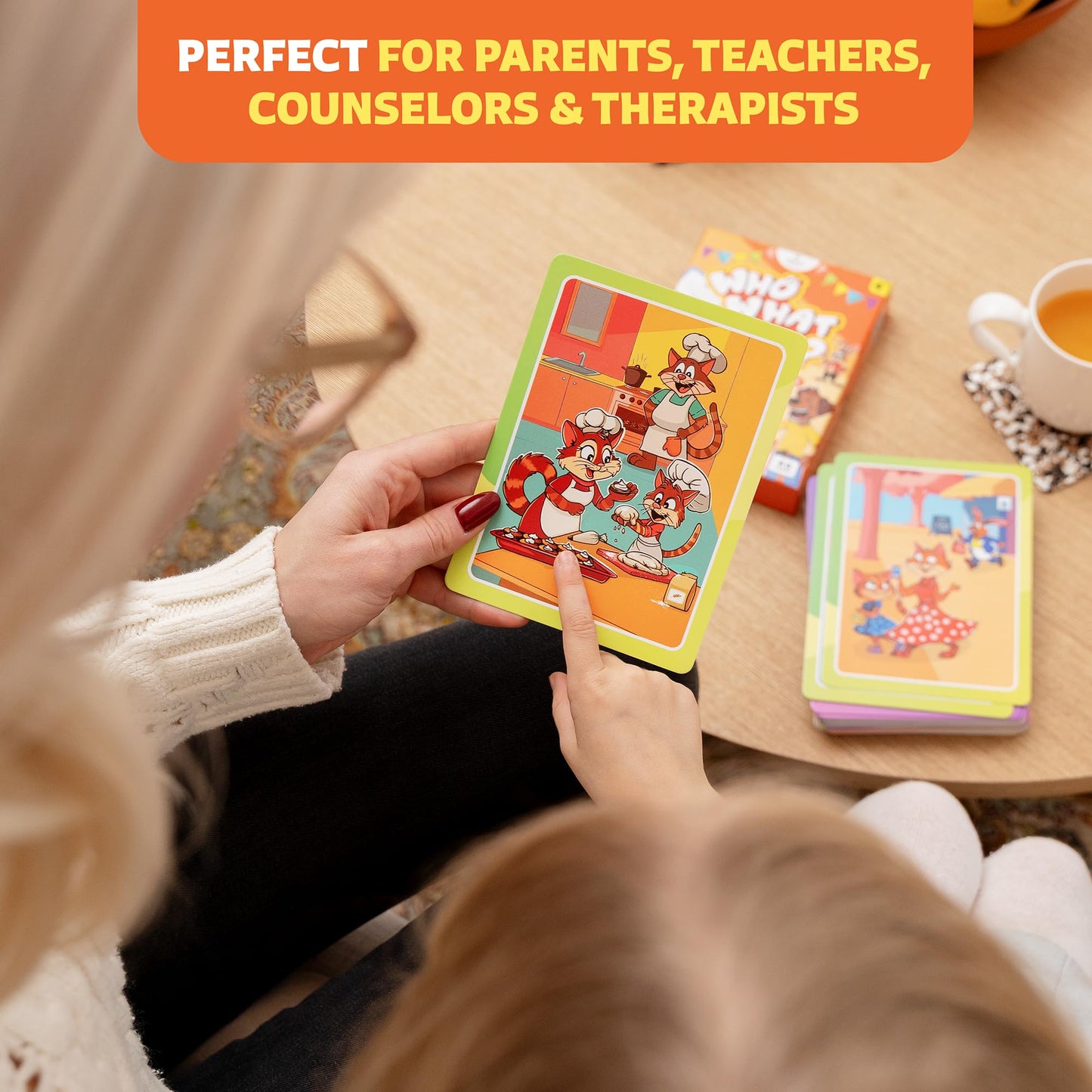 Who What Why Conversation Cards for Kids – Learning Game for Social Skills, Emotional Intelligence & Critical Thinking – Speech Therapy Resources, Sequencing Game & Articulation Materials, Ages 4+