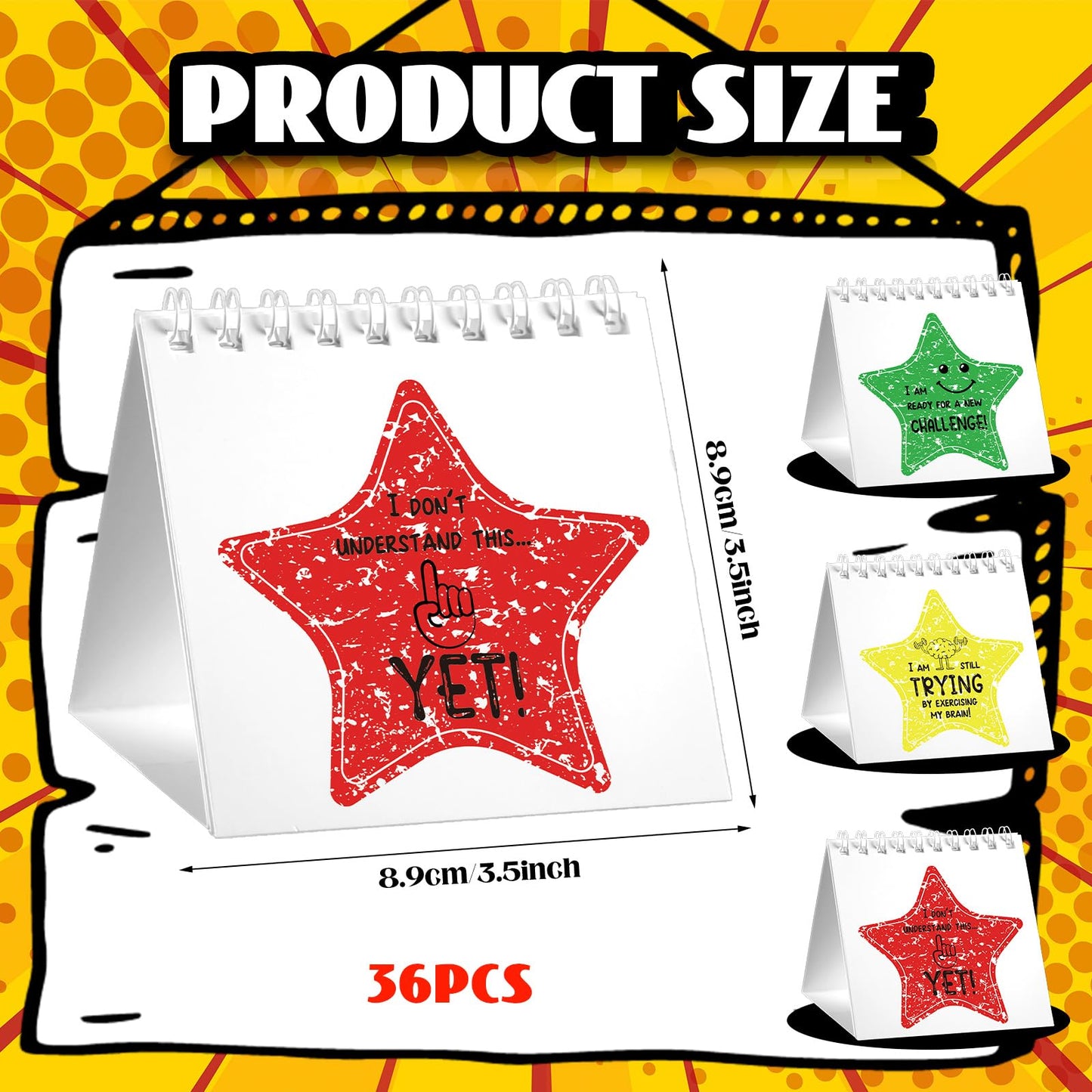 Chivertion 36 Pcs I Need Help Mini Flip Charts Star Classroom Management Need Tools Behavior Self Assessment Cards for Teachers School Educational and Learning Activities Supplies(Novel Style)