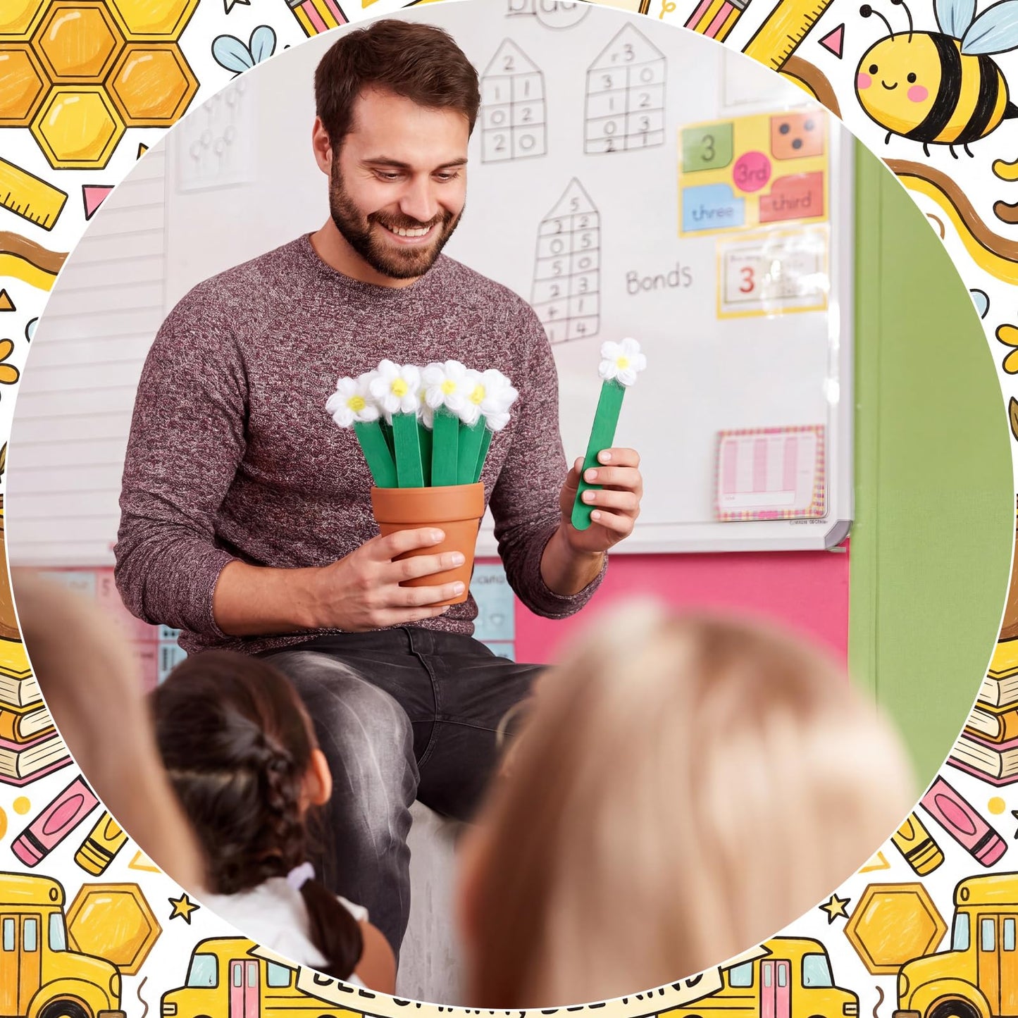Chunful 72 Flip Name Sticks with Storage Pot Talking Flip Name Stick Counting for Classroom Back to School Management Teacher Essential Student Grouping Tally Educational and Learning Supply(Elegant)