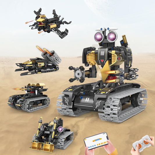 LNANZTCX 5-in-1 RC Robot Building Kit for Kids, APP & Remote Control STEM Robotics Technic Coding Robotic Toys, Erector Set with 323 Pcs, Educational Toy for Boys Girls Age 8 9 10 11 12 13 14+