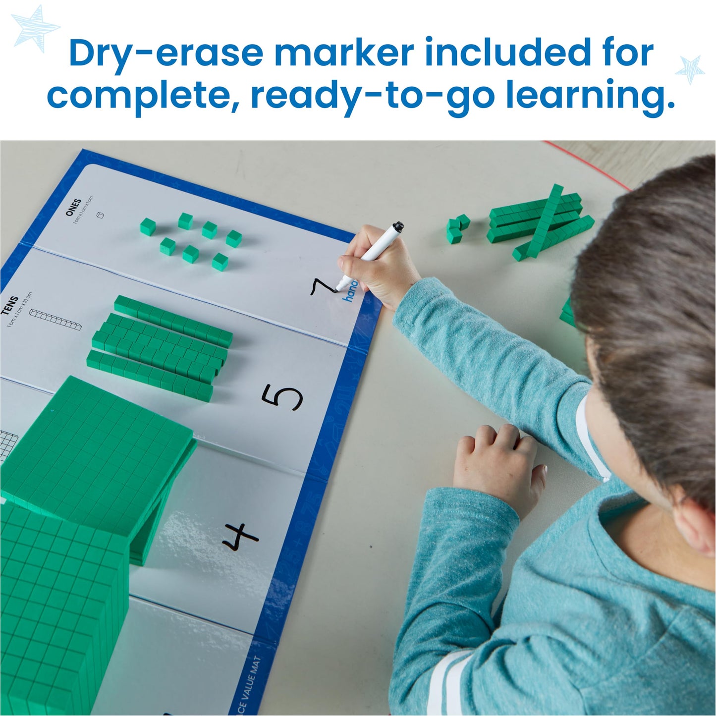 hand2mind Foam Base Ten Blocks Activity Set, Place Value Manipulatives, Base 10 Blocks for Math, Counting Cubes, Math Manipulatives 1st Grade, Small Group Classroom Must Haves (133 Pieces)