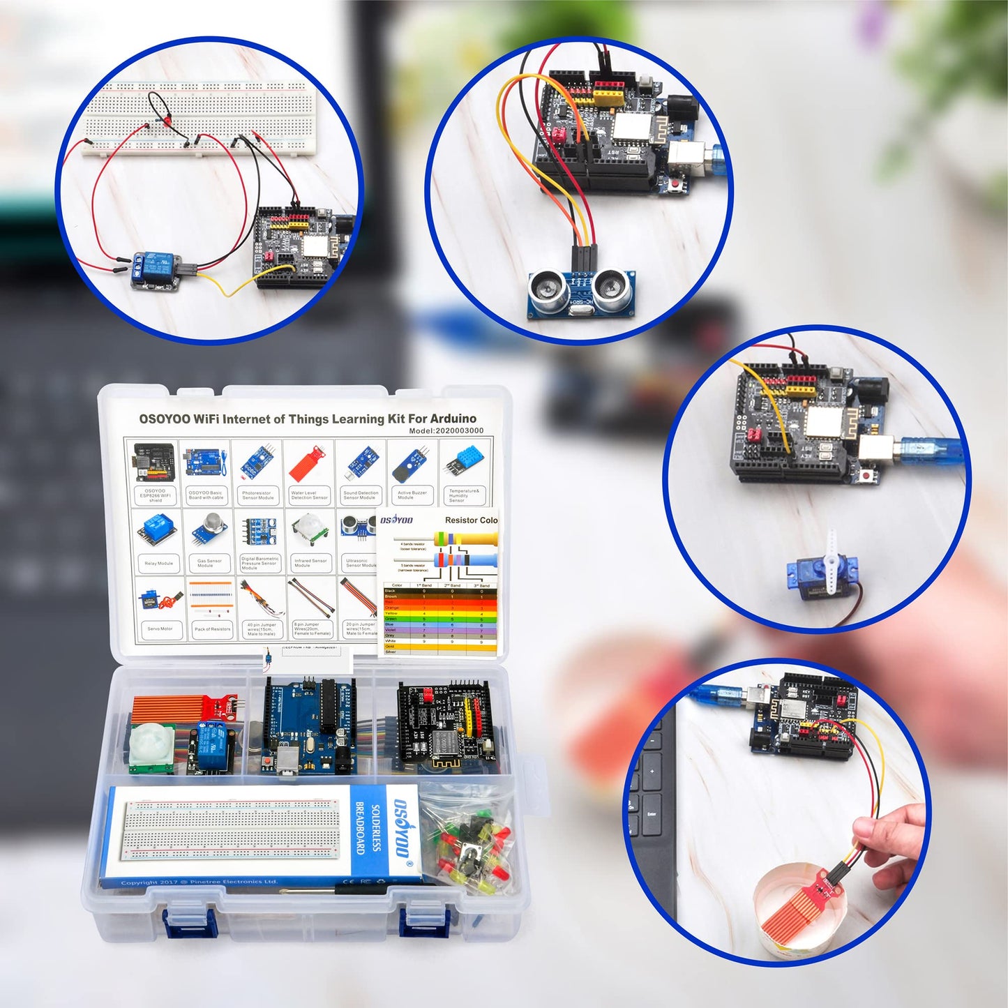 OSOYOO WiFi Internet of Things Learning Kit for Arduino | Include ESP8266 WiFi Shiled | Smart IOT Mechanical DIY Coding for Teens Adults Programming Learning How to Code
