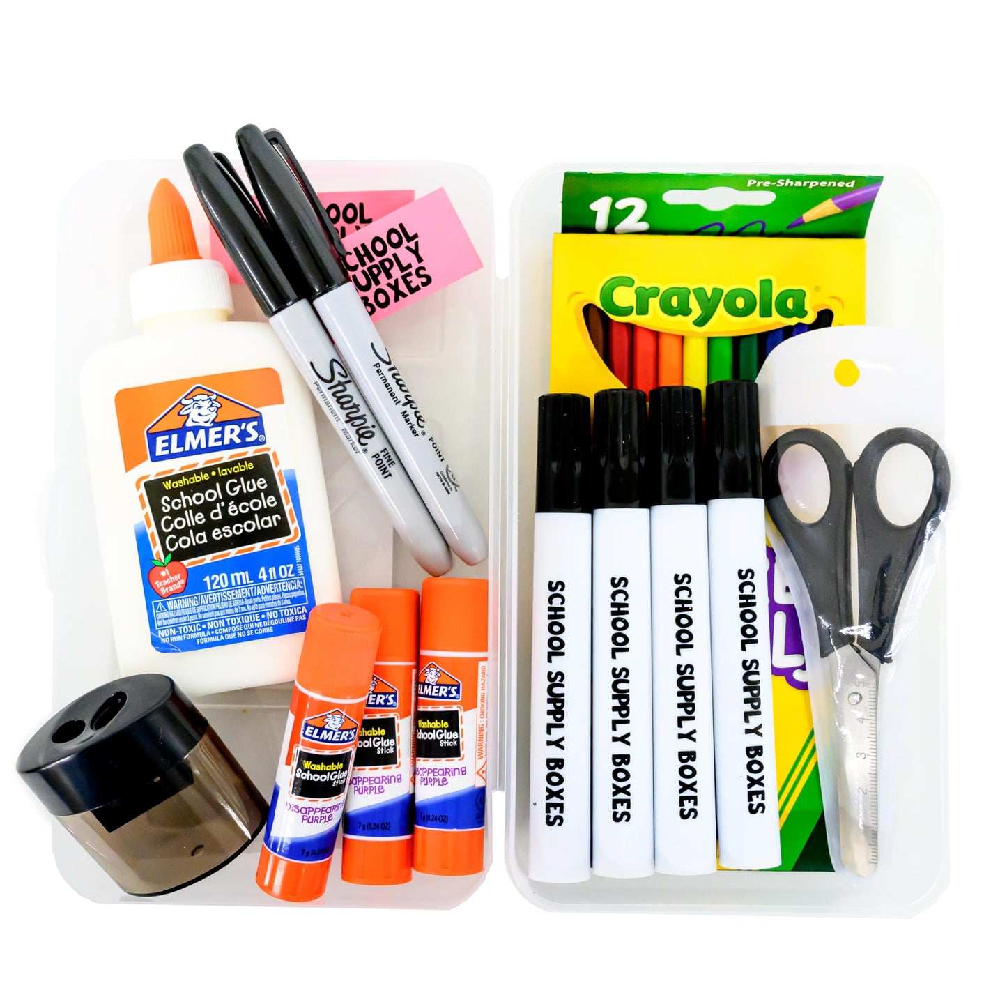 School Supply Boxes | Artistic Bundle (1 Box) | Back to School Essentials Kit for Students & Teachers | Includes Dry Erase Pocket Folders, Coloring Products, & Glue Products