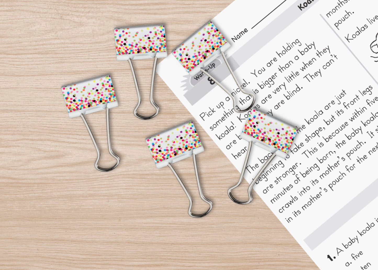 Teacher Created Resources Confetti Medium Binder Clips (TCR20857)