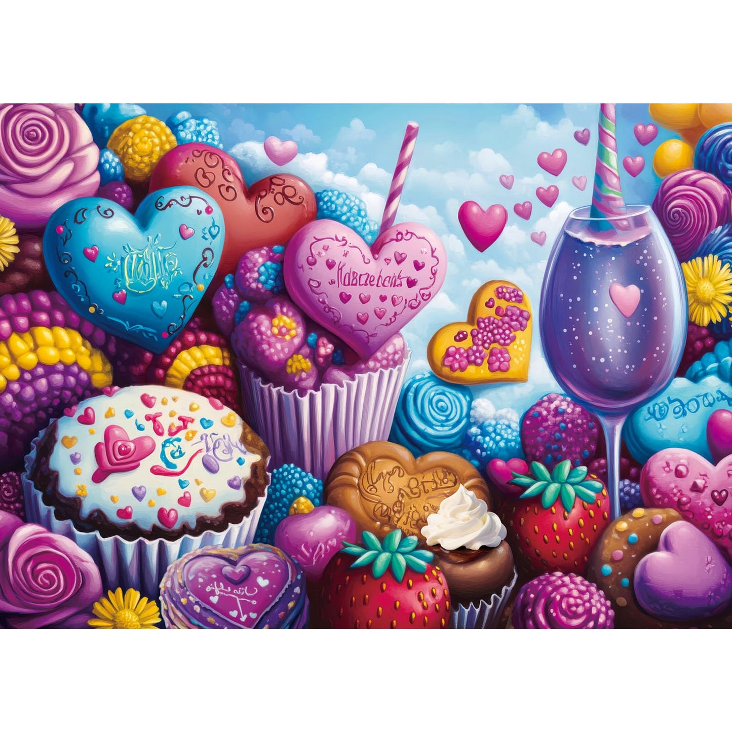 TangMosaic Chocolate Delight Jigsaw Puzzle, Puzzles for Adults 1000 Pieces, Home Decoration Puzzle, Interlock Perfectly No Dust, Gifts for Valentine's Day Easter