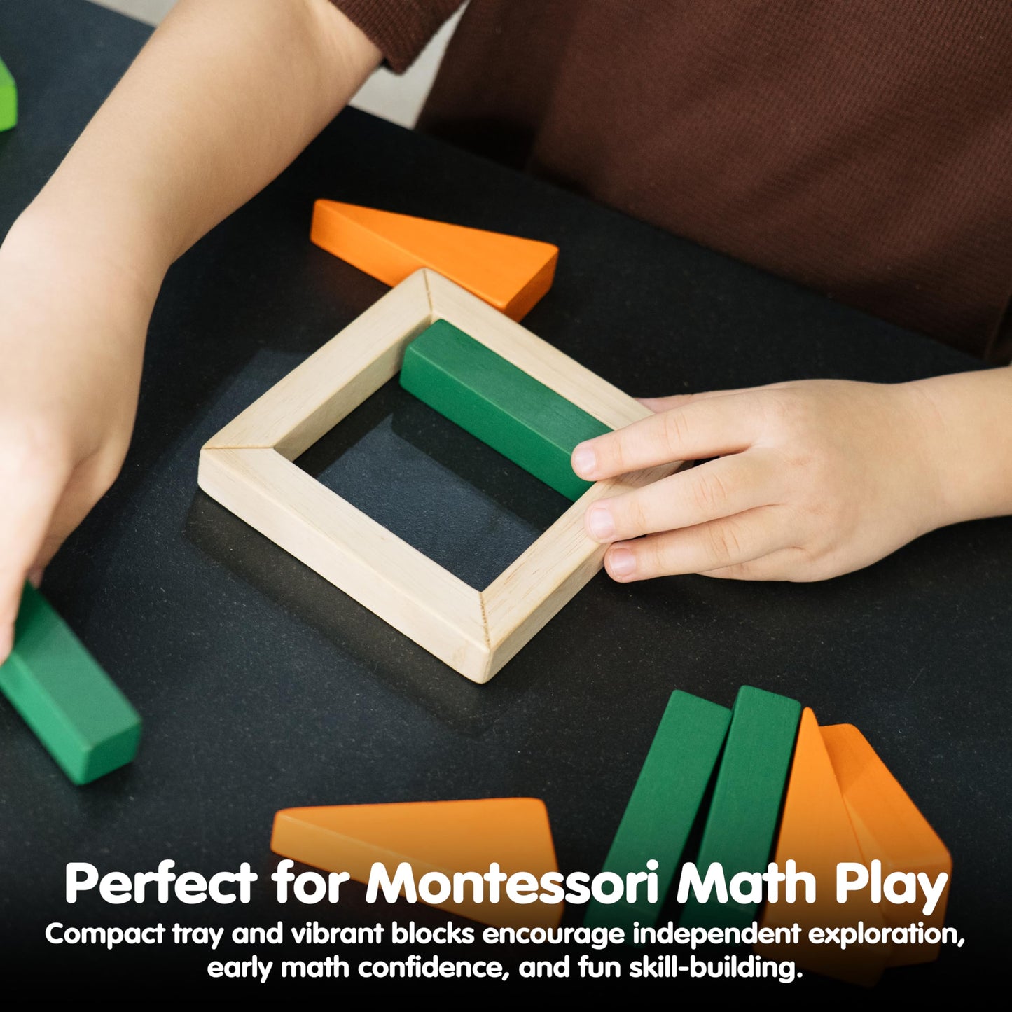 PlanToys® Fraction Blocks Wooden Montessori Early Math and Logic Toy | Fraction Learning, Shape Recognition and Sorting Activity | Eco Friendly Colourful Block Set