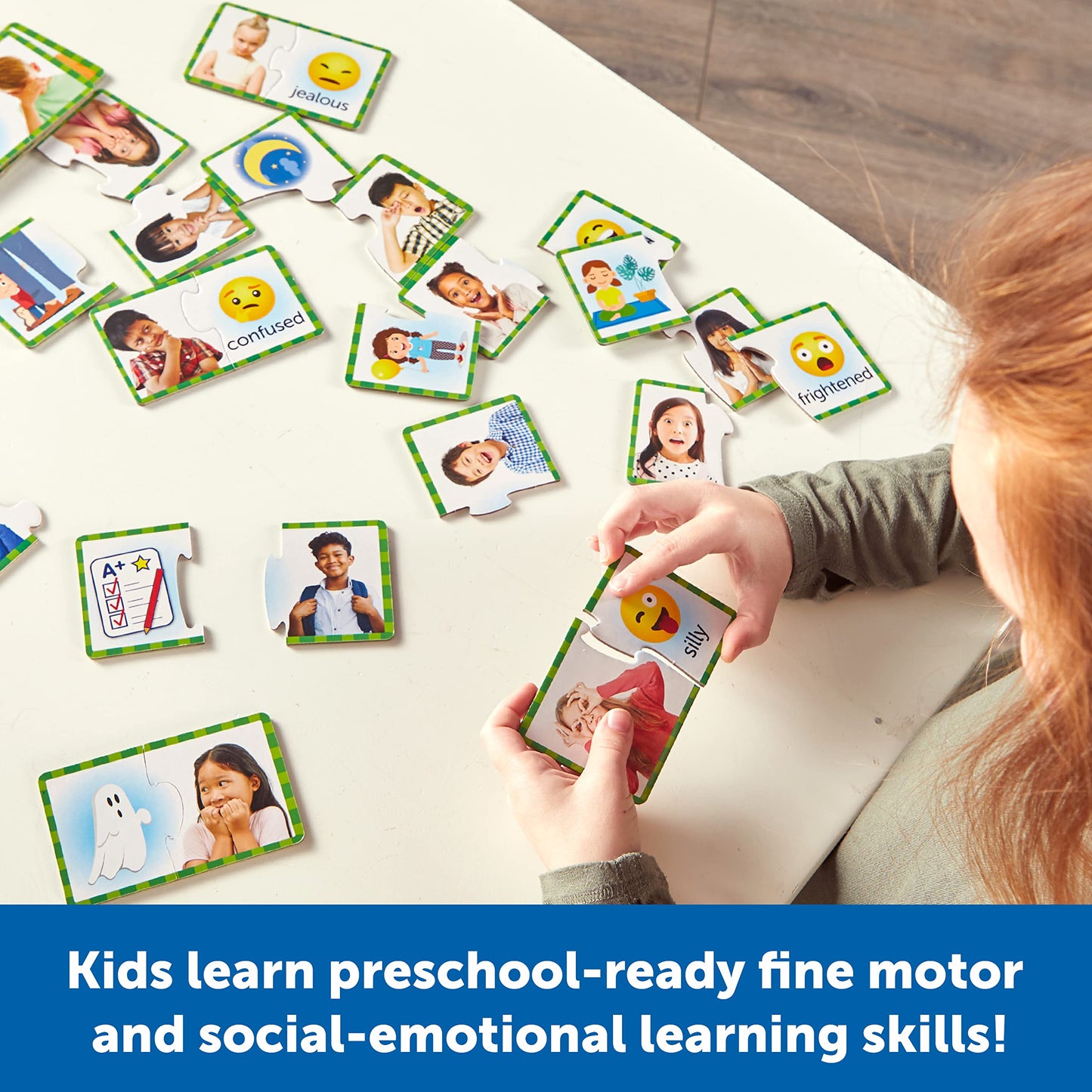 Learning Resources Feelings & Emotions Puzzle Cards - SEL, Emotional Regulation Tools for Kids, Toddlers Calming Corners, Montessori Essentials, Matching Games, Flash Cards, Homeschool, Preschool