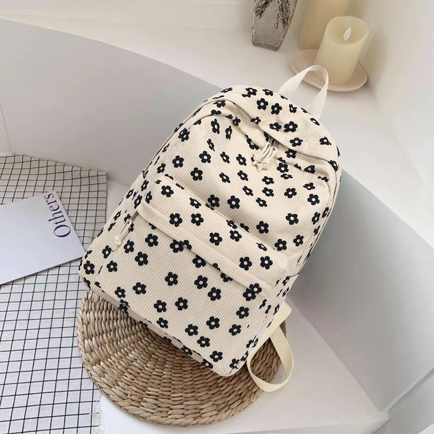 Bluboon School Backpack for Teen Girls Bookbags Elementary High School Corduroy Laptop Bags Women Travel Daypacks