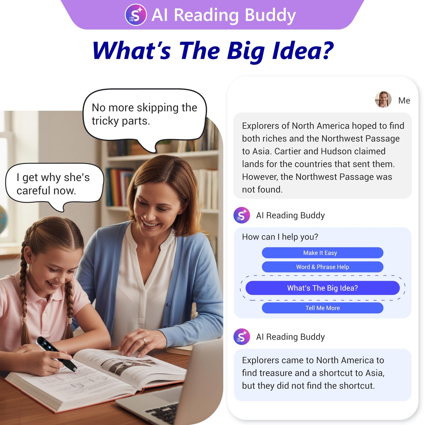 WorldPenScan AI Reader – Reading Pen with Built-in Dictionary & AI Reading Buddy for Kids | Grade-Level Reading Support | English, Spanish, Chinese | Text-to-Speech, Transcribe, Translation