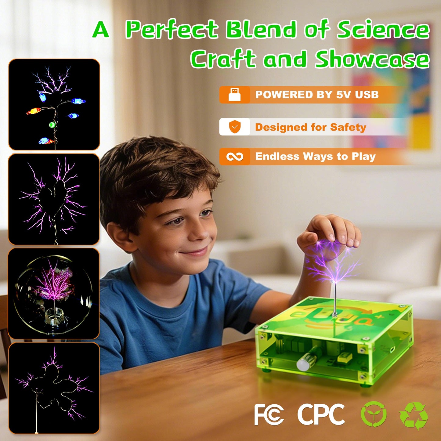 eUda+ STEM Tesla Lightning Kit For Kids&Adults Science Kits For Kids Age 12-14 Stem Kits For Kids Age 14-16 Electronic Science Kits Soldering Practice Kit For Beginners 12+(Soldering Version, RFG PRO)