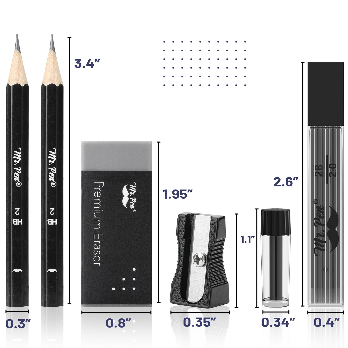 Mr. Pen- Professional Geometry Set, 15 pcs, Drafting Tools with Protractor, Compass, Metal Ruler, Triangles, Pens & Pencils, Complete Geometry & Drafting Kit for Architects, Engineers & Students
