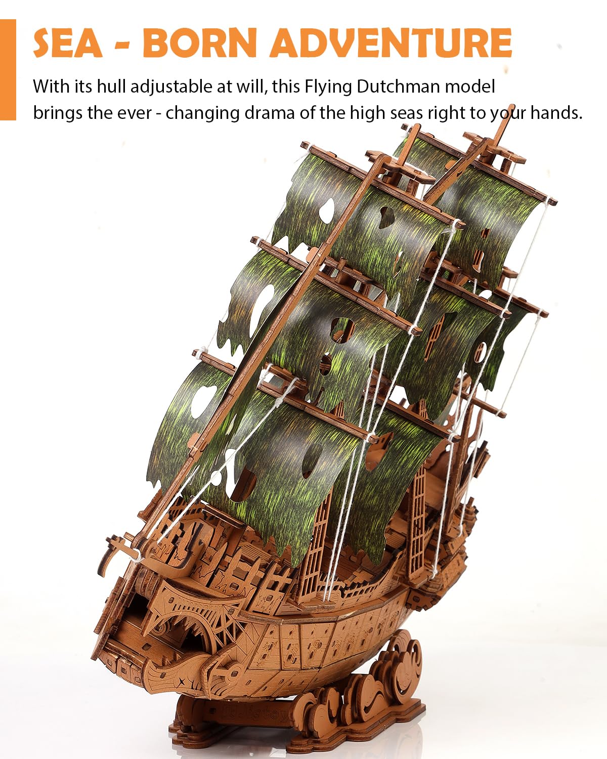 3D Wooden Flying Dutchman Pirate Ship Puzzle Kits for Adults to Build - Ideal Model for Puzzle Building Enthusiasts