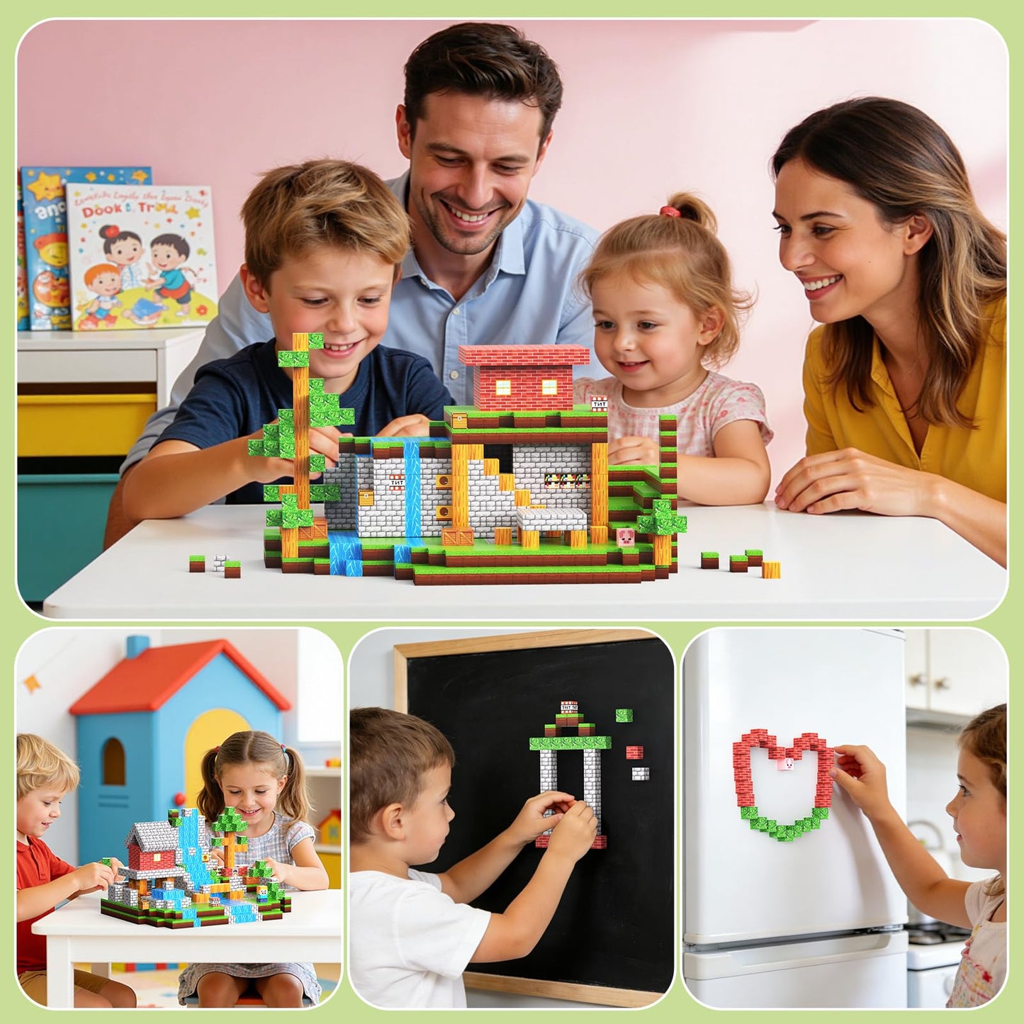 Uneviesyka Magnetic Blocks,100 PCS Magnetic Building Blocks Set STEM Montessori Sensory Educational Construction Cubes Toys,Christmas Birthday Easter Gifts for Kids Boys Girls Toddlers Age 3-10