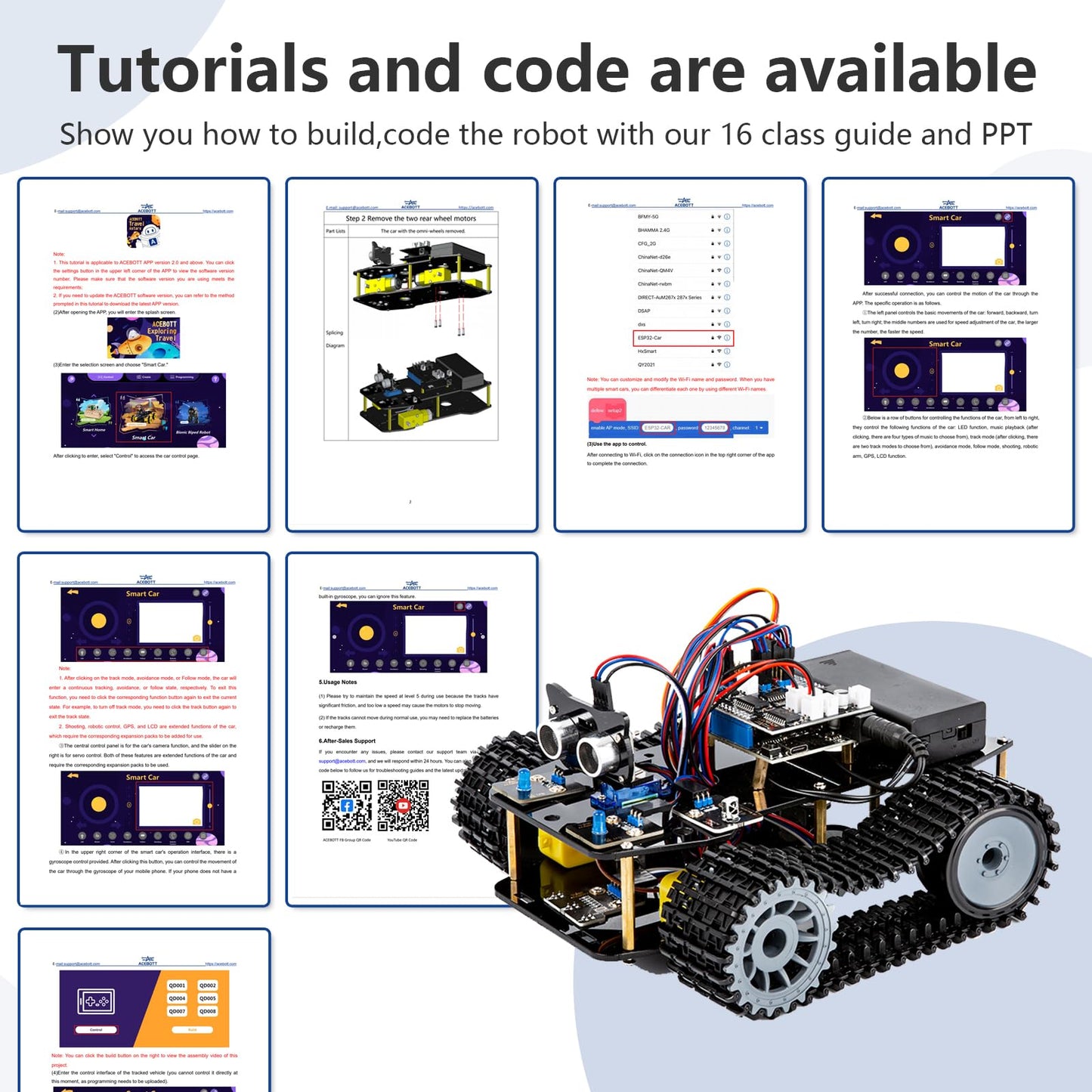 ACEBOTT Smart Robot Tank Car Kit with ESP32 for Arduino Robotics for Kids Ages 8-12 12-16 STEM Science Kits Coding Gifts for 8-16 Year Old Boys Girls Teens Cool Engineering Building Toys Unique Gifts