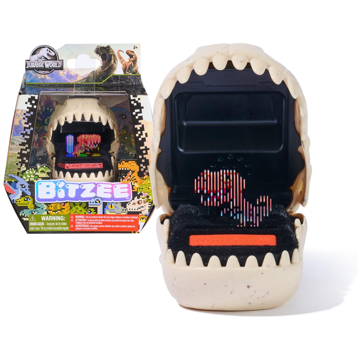BITZEE, Jurassic World Interactive Dinosaur Toy with 25 Dinosaurs Inside, Reacts to Touch, Pods Connect & Interact, Digital Pet Kids Toys for Ages 5 and up
