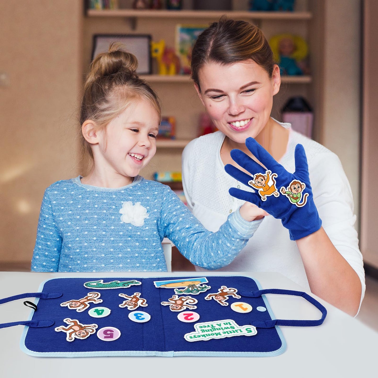 Aizweb Felt Board for Toddlers,Flannel Board Stories for Preschool Learning Activities,Kindergarten Classroom Must Haves,Five Little Monkeys,Five Little Ducks,Daycare Essentials