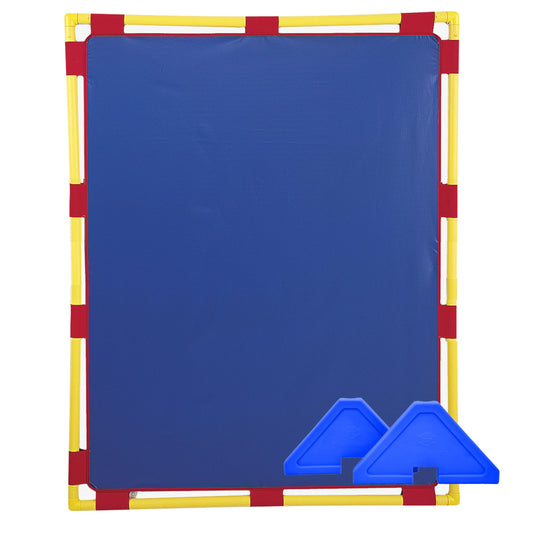 Children's Factory Big Screen PlayPanel, Kids Room Divider, Lightweight, Classroom Privacy Screen, Cantilever Feet, Plastic, Vinyl, 1 Panel, Blue