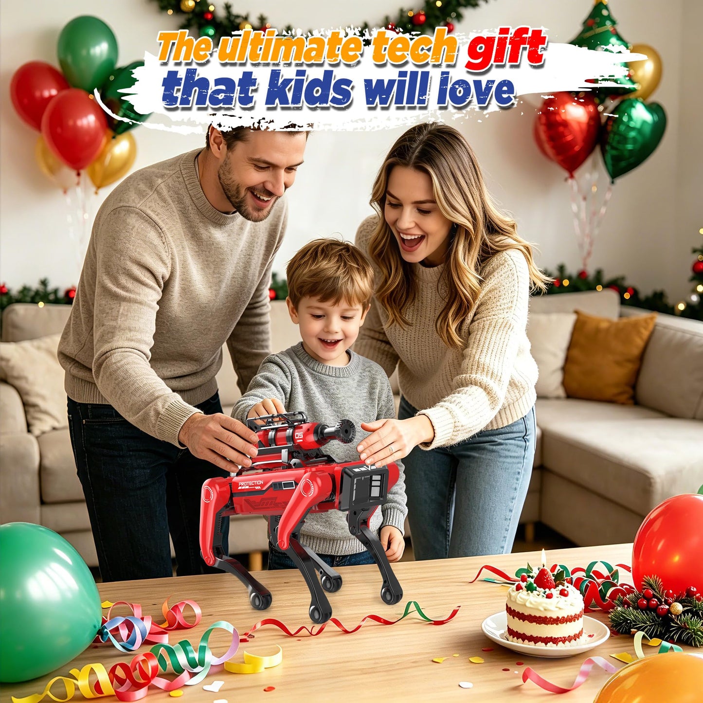 TUEESN Smart Robot Dog - Interactive STEM Toys with Voice & Remote Control, 30+ Lifelike Actions, Programmable Play, 25m Range, Durable & Safe - Best Gift for Kids 3-10 (Firefighting Edition)