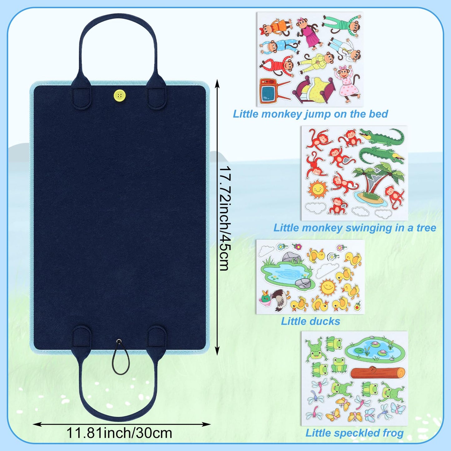 SmoothNovelty 4 Pack Felt Board Stories Set Flannel Felt Story Board Pieces for Storytelling (Fairy Stories)