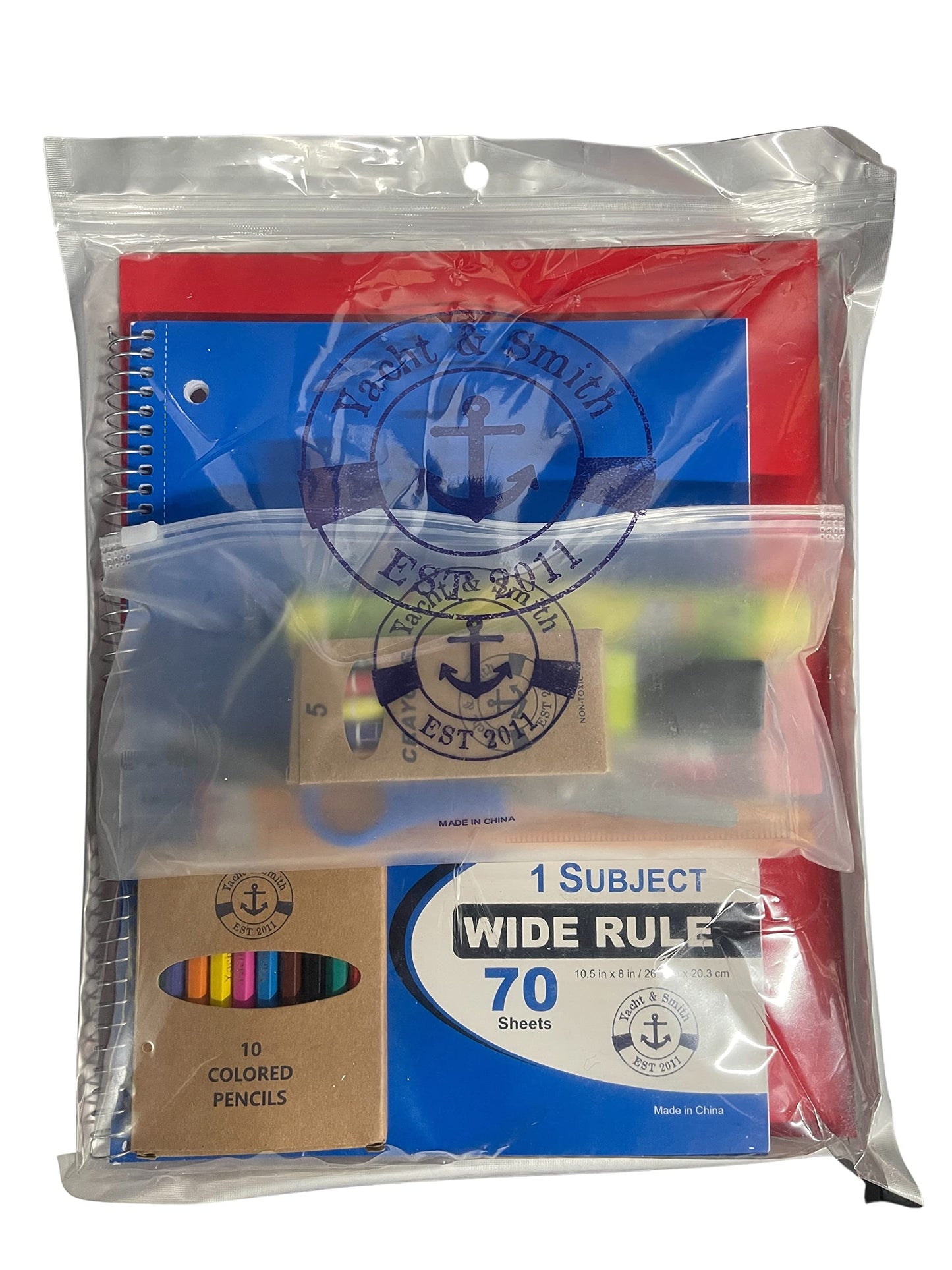 34 Piece School Supplies Kit for School Children – Wholesale Back to School Kids Essential Bundle Supply Pack for Girls & Boys