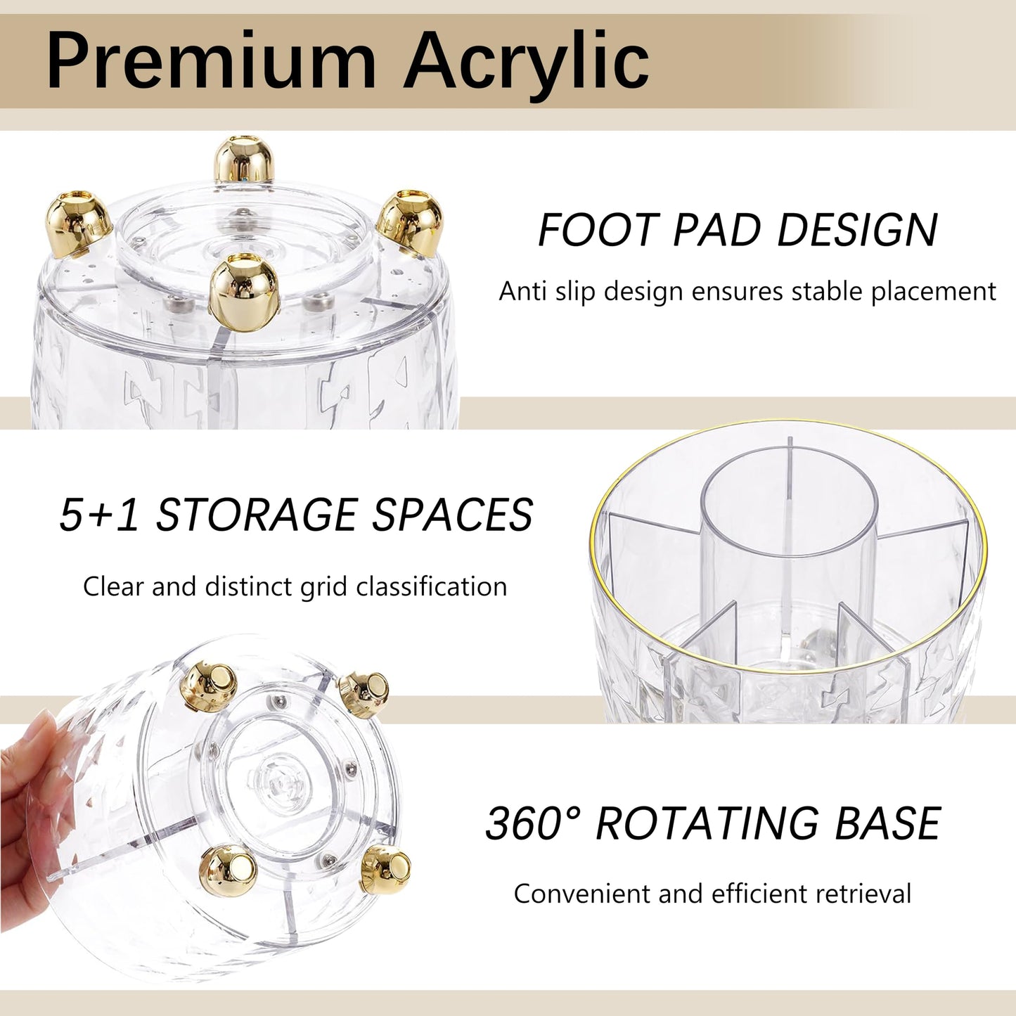 Gold Desk Accessories, Office Desk Organizers and Accessories 360°Pen Holder Acrylic Stapler Set, Phone Holder, Ballpoint Pen, Scissor, Binder Clips, Ruler, Transparent Glue, Sticky Note and Staples.