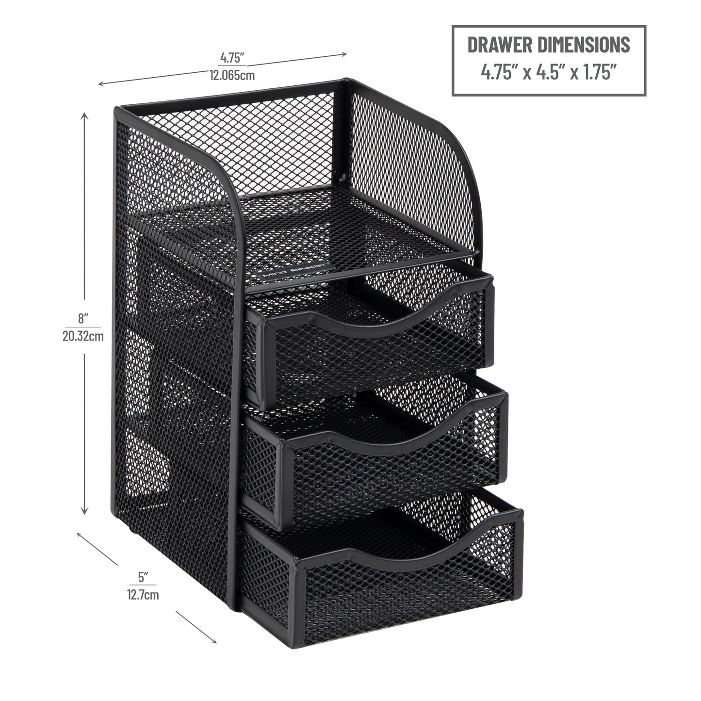 Mind Reader Desktop Accessory Storage, Paper Binder Clip Basket, Workspace, Office, Metal Mesh, 4.75" L x 5" W x 8" H, Black (Pack of 6)