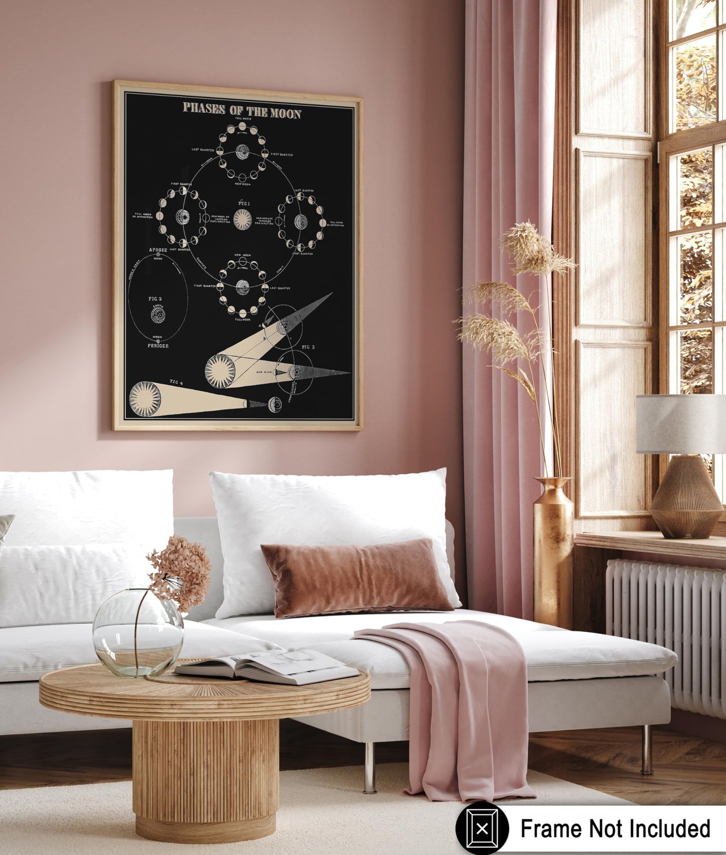 Poster Master Phases of the Moon Print - Astronomy Poster - Lunar Art - Gift for Planetary Astrology Fans - Educational Wall Decor for Classroom or Library - 8x10 Unframed Wall Art