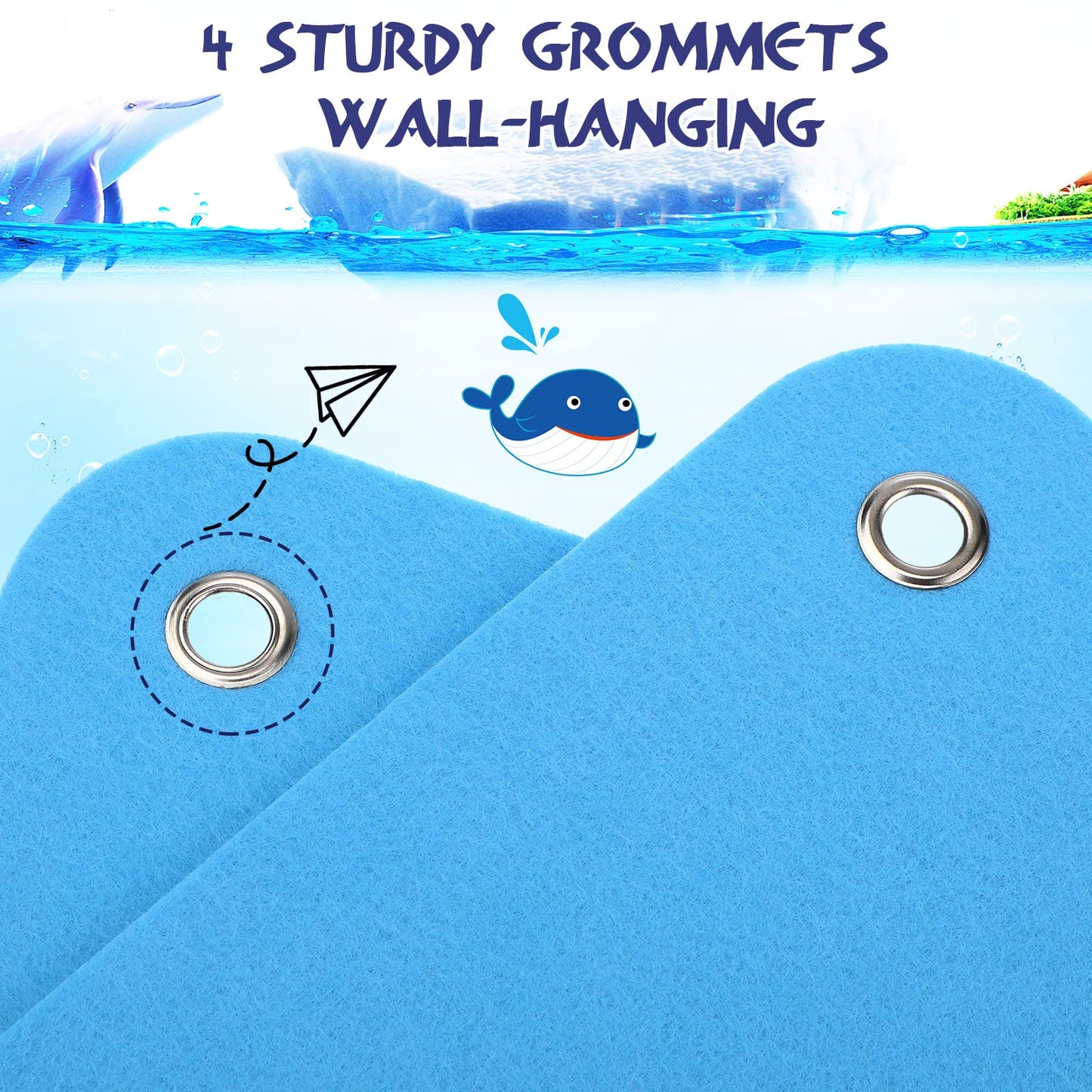 Yunsailing 4 Pieces Felt Board for Toddlers Classroom Flannel Board Stories for Preschool Homeschooling, Kids Felt Story Activity Wall Hanging Children Birthday Gifts, 11.8 x 15.75 Inch (Blue)