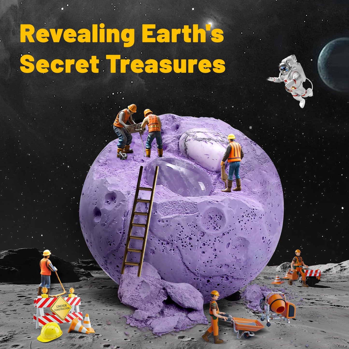 Hovydzz Gemstones Dig Kit, Science Kit for Kids, Dig up 15 Real Gems & Explore Solar System, STEM Educational Mining Space Toys, Archaeology Geology Science Experiments Gift for Boys&Girls Age 6-8-12