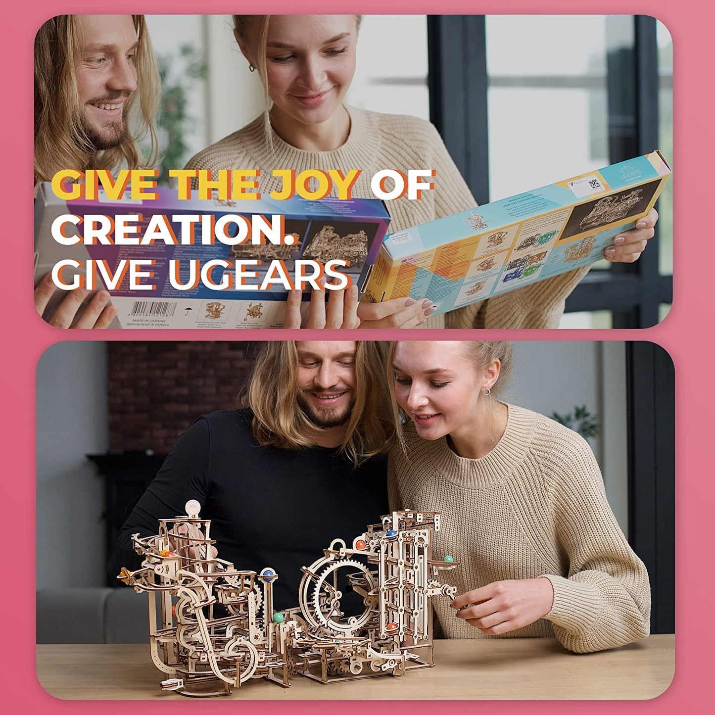UGEARS Wooden 3D Puzzles for Adults - Wooden Marble Run Spiral Hoist Models for Adults to Build - Advanced Wooden 3D Puzzle Kit - Mechanical Model Wooden Puzzles for Hobbyists - 266 Pcs