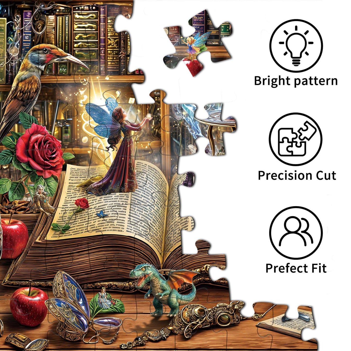 TangMosaic Magic Book Jigsaw Puzzles, 1000 Piece Puzzle for Adults, Family Puzzles Game, Fun Relaxing Challenging, Interlock Perfectly No Dust, Home Wall Decor, Gifts for Birthday Father's Day