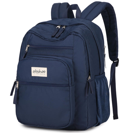 abshoo 34L Big Student Backpack for School Water Resistant Lightweight College Bookbag Travel Backpack (Navy)