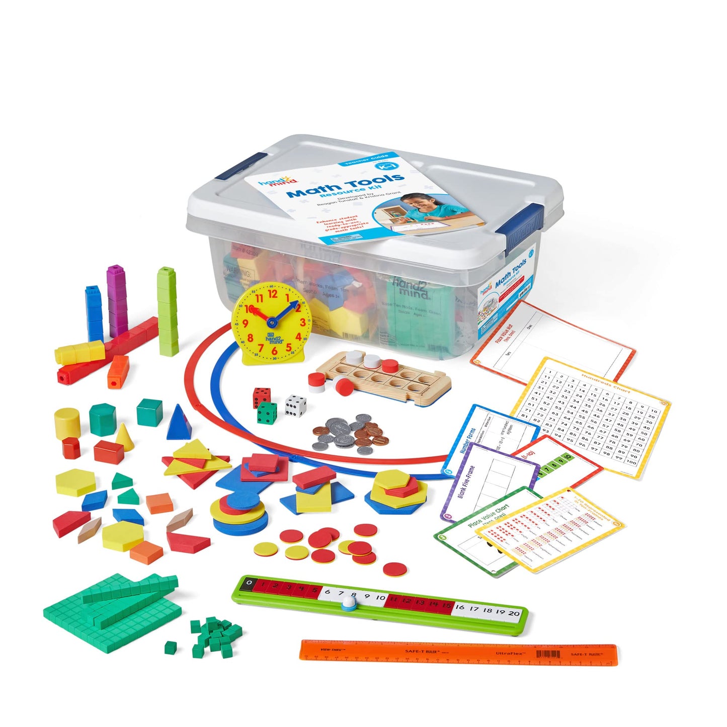 Reagan Tunstall & Kristina Grant hand2mind Small Group Math Sets - K-1, Math Manipulatives - Base Ten, RekenRods, Pattern Blocks, Attribute Blocks, Two Color Counters
