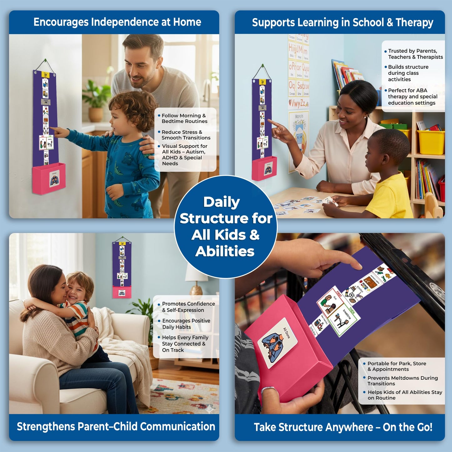 Visual Schedule for Kids – 133 Durable Plastic Picture Cards with Soft Loop Coins | Daily Routine & Chore Reward Chart for Home, School, Autism, ADHD & Special Needs Behavior Support