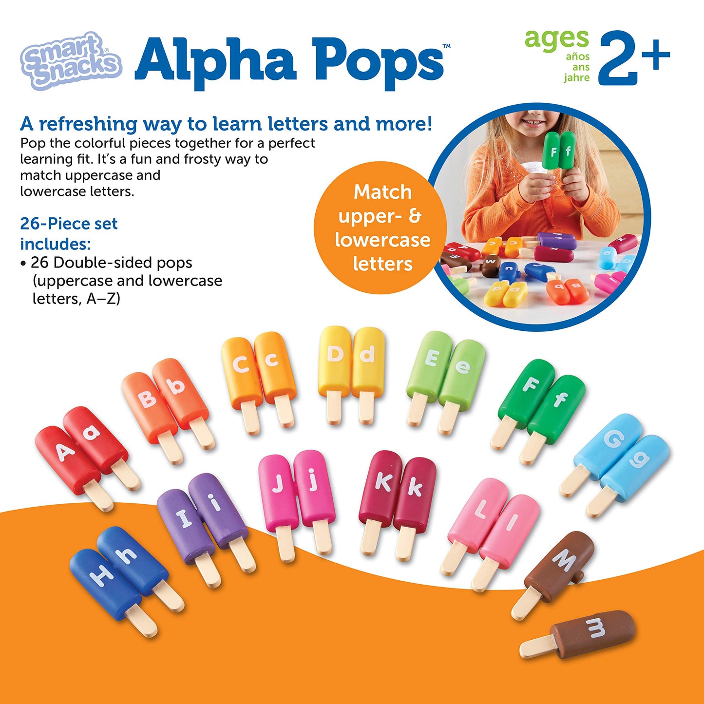 Learning Resources Smart Snacks Alpha Pops - Toddler Educational Alphabet Toys, ABC Puzzles, Ice Cream Toy, Preschool Classroom Must Haves, Homeschool, Toddler Letter Learning , Gifts for Kids