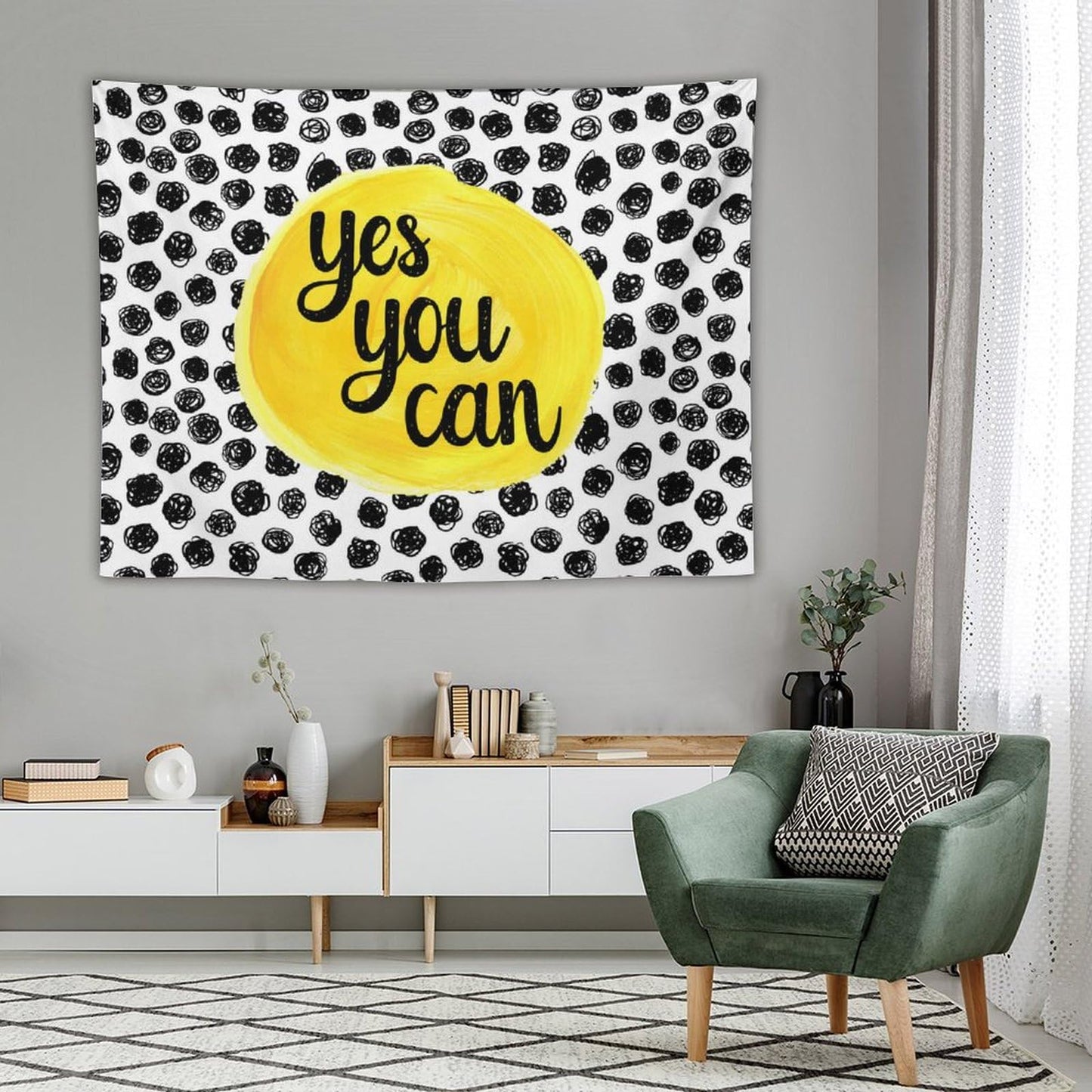 DDCBNS Inspirational Quote Tapestry,Educational Tapestry for Kids Teen Student,Black and White Tapestry for Study Classroom Bedroom Living Room 80"" x 60"", Black＆White