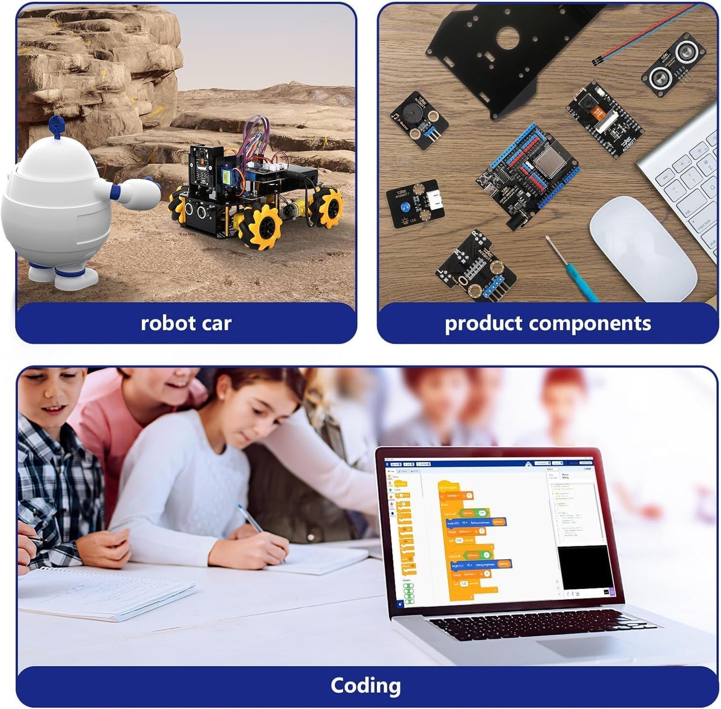 Robot Kit with 3MP Camera, Robotics Kit for Kids Ages 8–12 12-16 Compatible with Arduino & Scratch, App & Remote Control, STEM Toys Coding Robot Kit, Gift for Kids, Teens and Adults
