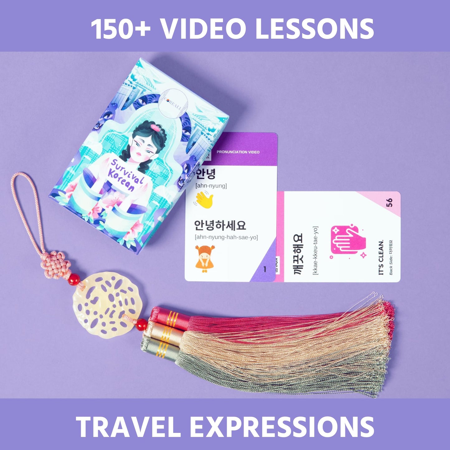 Learn Korean with COREALL Survival Korean Travel Expressions - Flash Cards & Digital Book