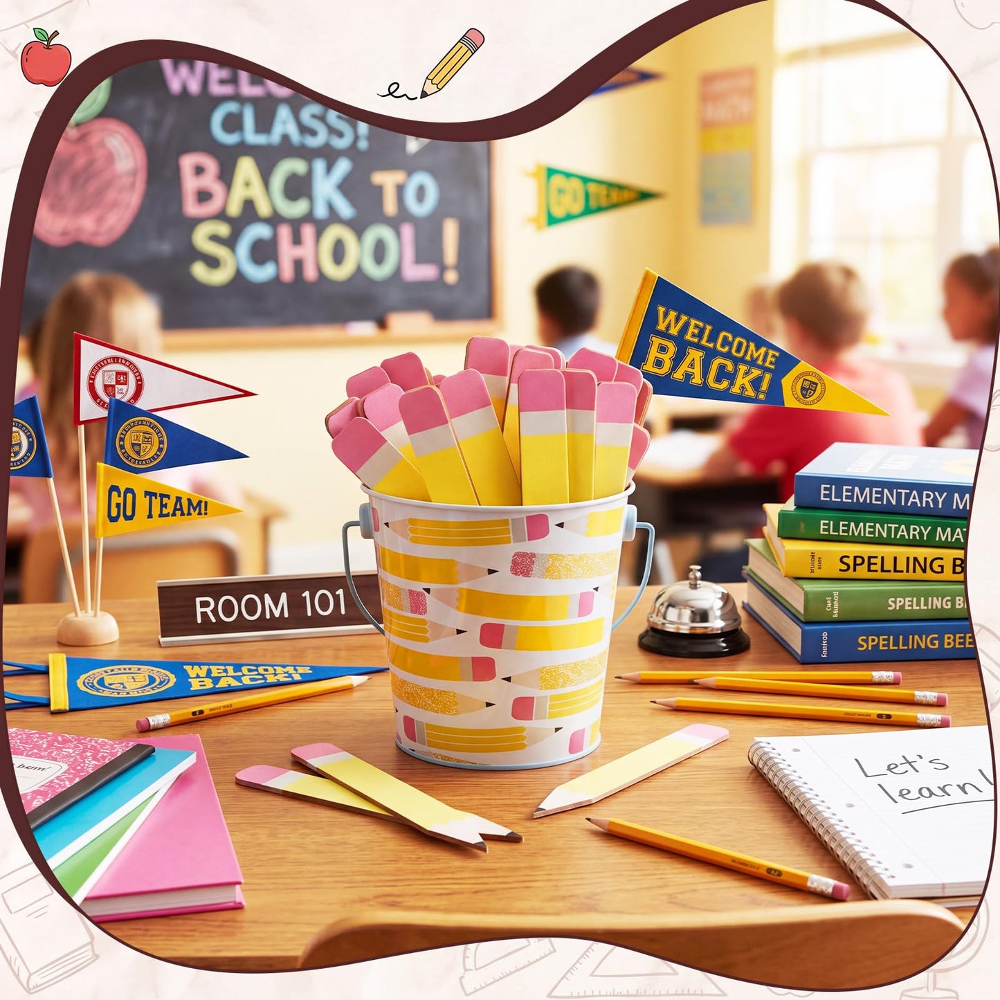ReliThick 101 Pcs Pencil Flip Name Sticks with Metal Buckets Back to School Talking Sticks with Metal Holder Set for Classroom Management Tool Teacher Essentials Educational Activities