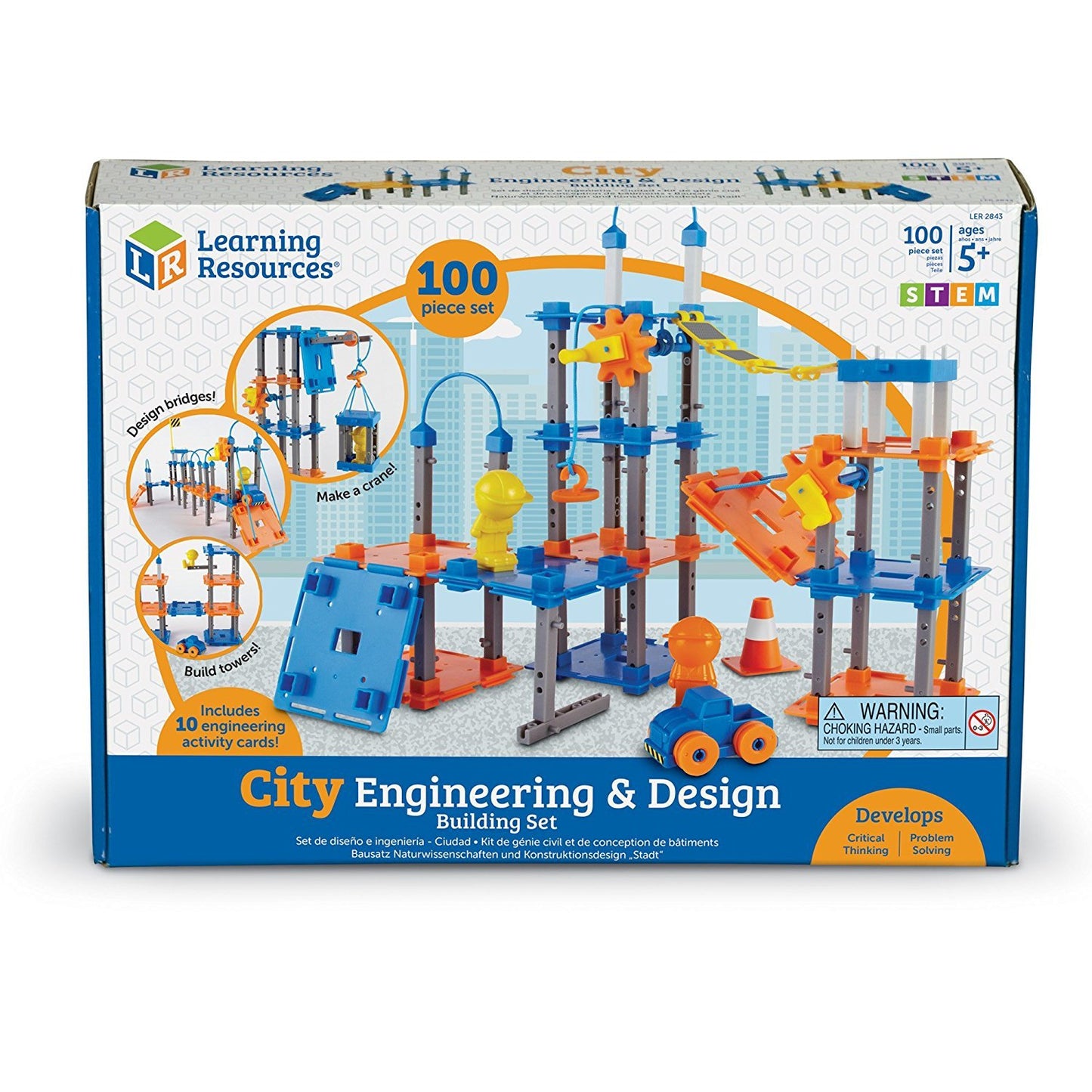 Learning Resources City Engineering & Design Building Set - Preschool Building Toys, STEM Toys for 5 Year Old, Kids Engineering Kit, STEM Gifts for Kids