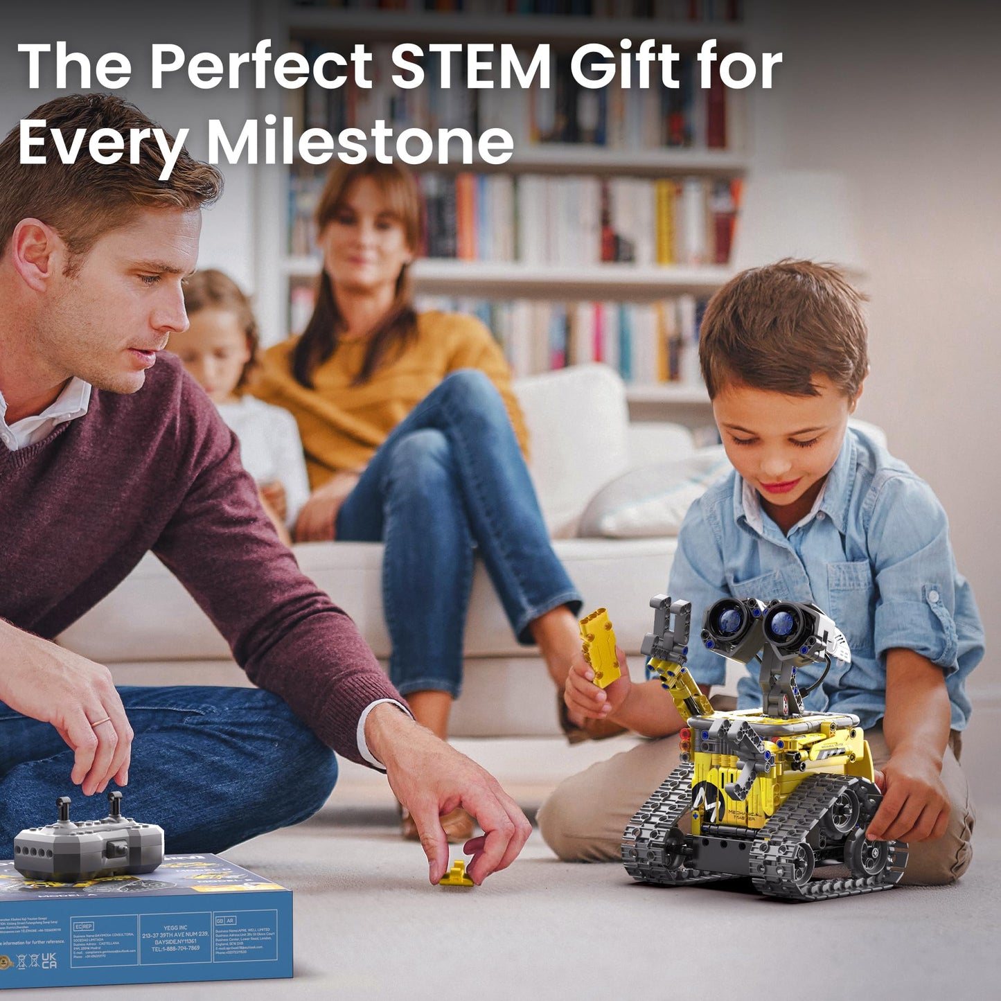 Sillbird Robot Building Kit with Remote Control STEM Gifts for Boys Age 8-13, Technic Coding Robotic Toys for Kids Birthday, Buildable 5in1 Models with 488 Pieces