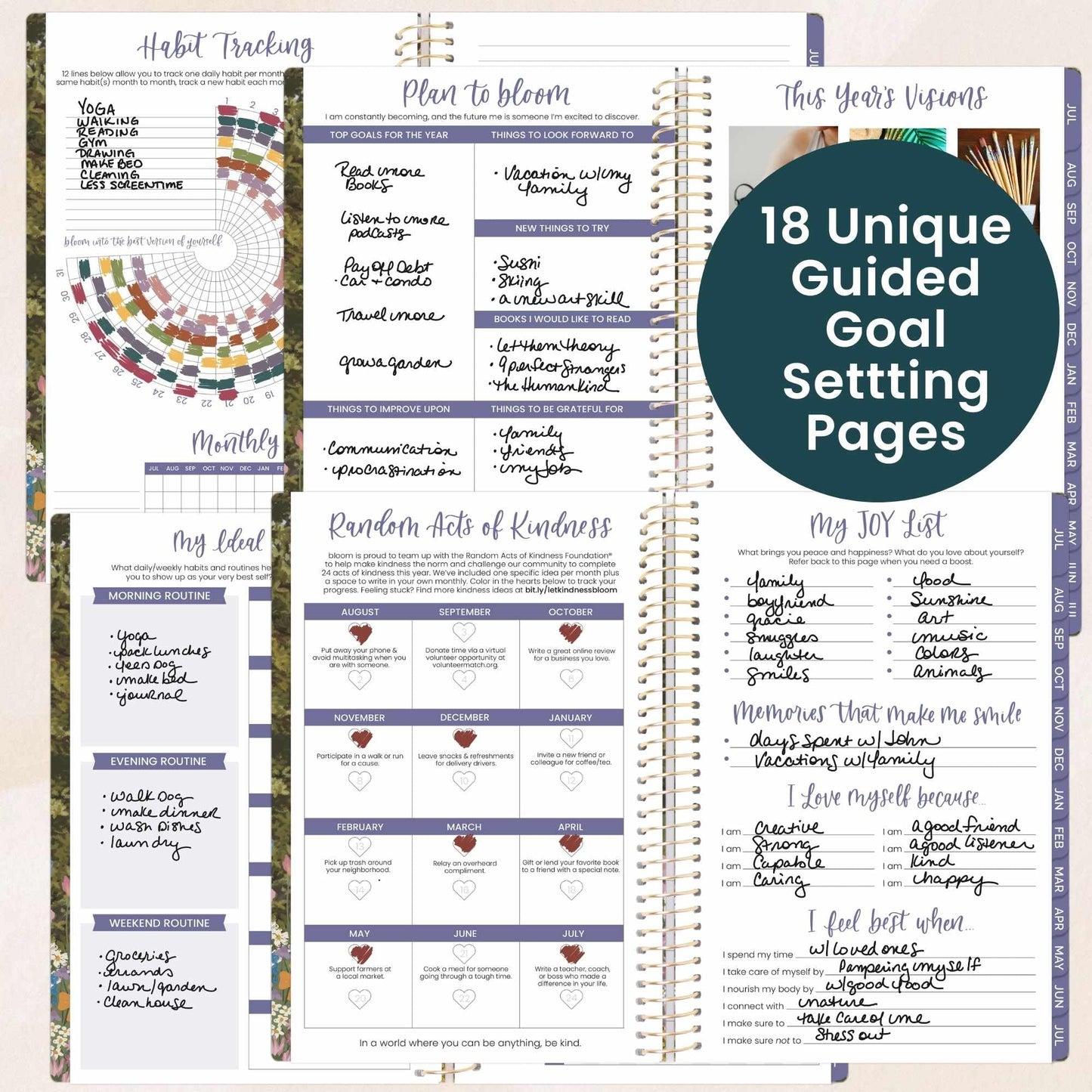 bloom daily planners 2026-2027 Planner - Academic Year (July 2026 - July 2027) Monthly & Weekly Soft Cover Planner for Women - 13 Month Agenda Book with Stickers - 5.5" x 8.25" - Wildflower Mountainside