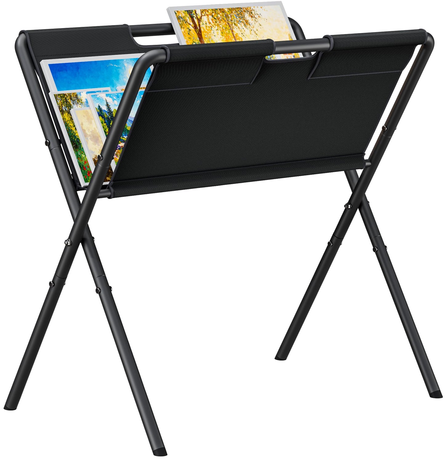 Mocomax Canvas Art Print Rack, Portable Folding Art Display Stand for Painting, Posters, Artwork, Prints, Canvas, Panels, Art Storage Drying Rack in Artist Galleries, Studios, 32.2"Wx25.5"Dx42.5"H (L)